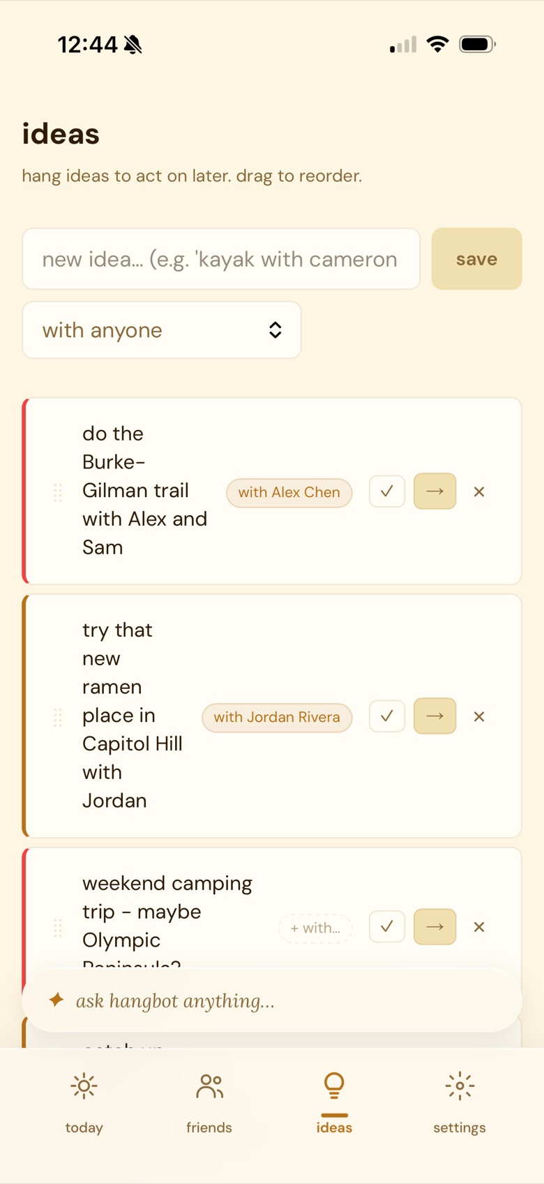 ideas screen